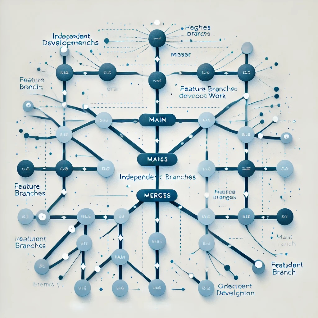 Diagrama de ramas y fusiones en Git